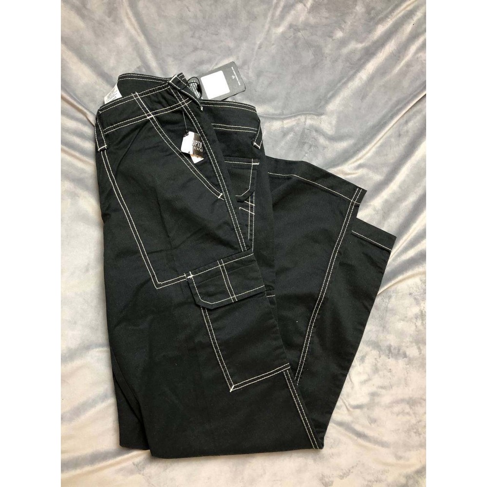 True Religion Brand Jeans Women's Baggy Cargo Pants Size 26 Jet Black NWT